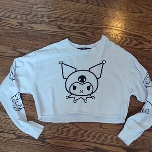 Forever 21 White Long Sleeve with Cartoon Graphic